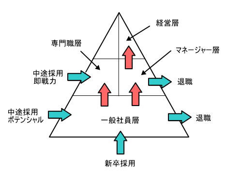 人材フローと人材ポートフォリオのイメージ