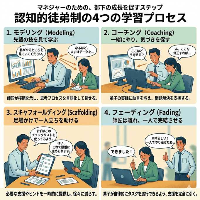 認知的徒弟制度の４つの学習プロセス