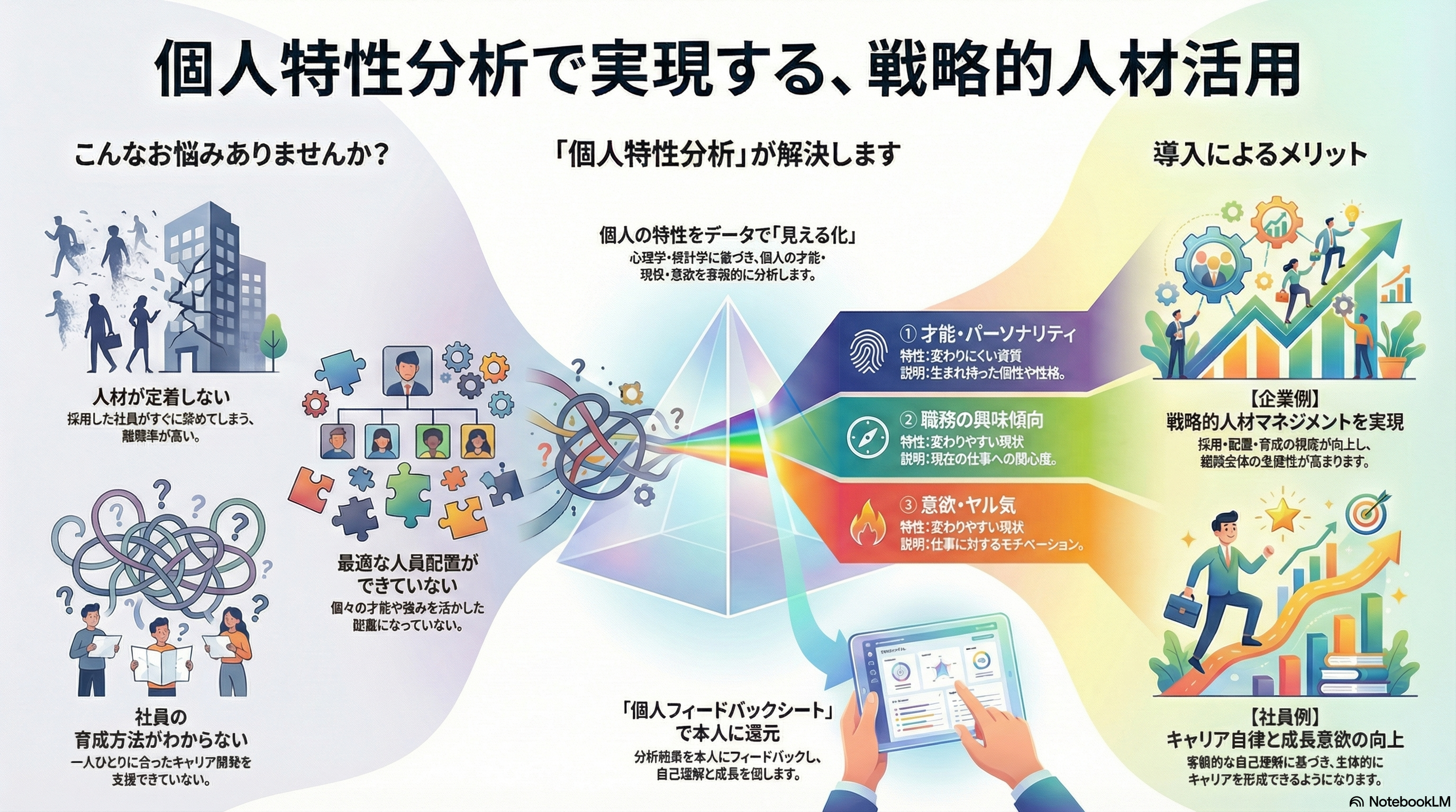 人材アセスメントを説明するイラスト